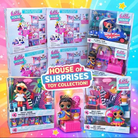 LOL House of Surprises Bundle NIB Music Tour Beauty Booth Vacay Lounge Art Cart